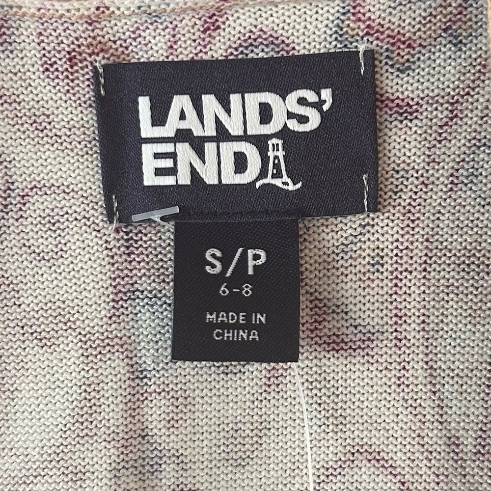 NWT Lands End Womens Paisley Print Open Front Cardigan Sweater Size SP - Picture 6 of 16